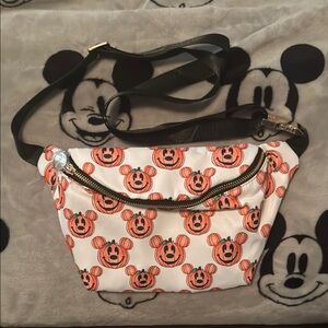 Mickey Mouse Pumpkin Print Crossbody Bag